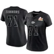 Women's Josh Simmons Kansas City Chiefs ＃71 Limited Black Reflective Super Bowl LIX Jersey