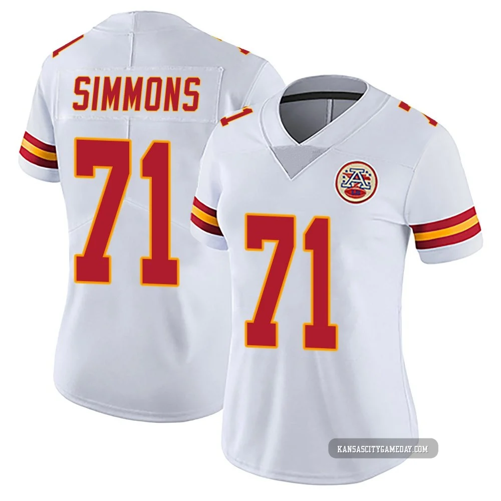 Women's Josh Simmons Kansas City Chiefs ＃71 Limited White Vapor Untouchable Jersey