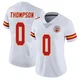 Women's Josh Thompson Kansas City Chiefs ＃0 Limited White Vapor Untouchable Jersey