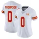 Women's Josh Thompson Kansas City Chiefs ＃0 Limited White Vapor Untouchable Super Bowl LIX Jersey