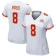 Women's Justyn Ross Kansas City Chiefs ＃8 Game White Super Bowl LIX Jersey