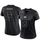 Women's Justyn Ross Kansas City Chiefs ＃8 Limited Black Reflective Jersey