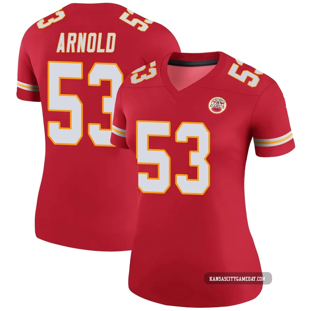 Women's Kam Arnold Kansas City Chiefs ＃53 Legend Red Color Rush Jersey
