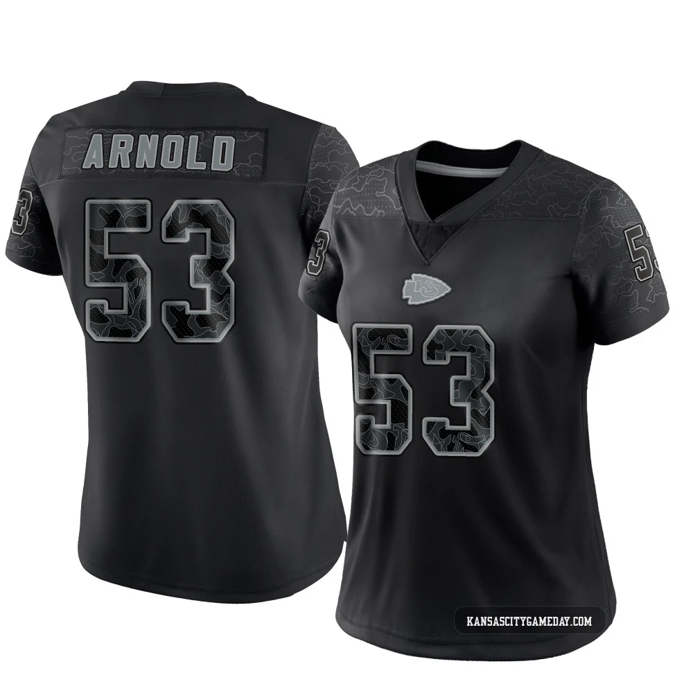 Women's Kam Arnold Kansas City Chiefs ＃53 Limited Black Reflective Jersey
