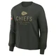 Women's Kansas City Chiefs Green Dark 2025 Salute to Service Sideline Long Sleeve T-Shirt