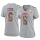 Women's Kenny Cook Kansas City Chiefs ＃6 Game Gray Atmosphere Fashion Super Bowl LIX Jersey