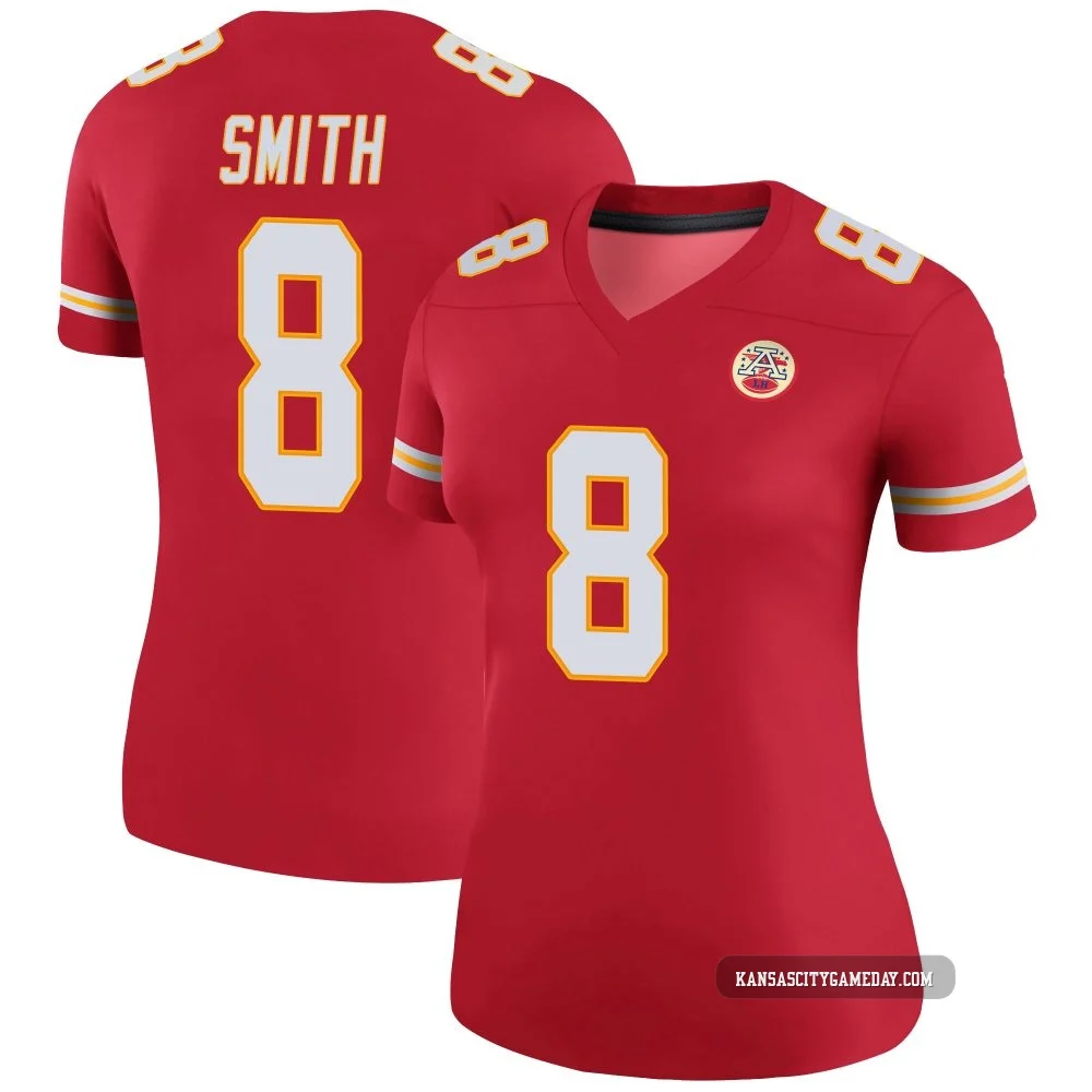Women's Key'Shawn Smith Kansas City Chiefs ＃8 Legend Red Color Rush Jersey