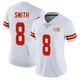 Women's Key'Shawn Smith Kansas City Chiefs ＃8 Limited White Vapor Untouchable Super Bowl LIX Jersey
