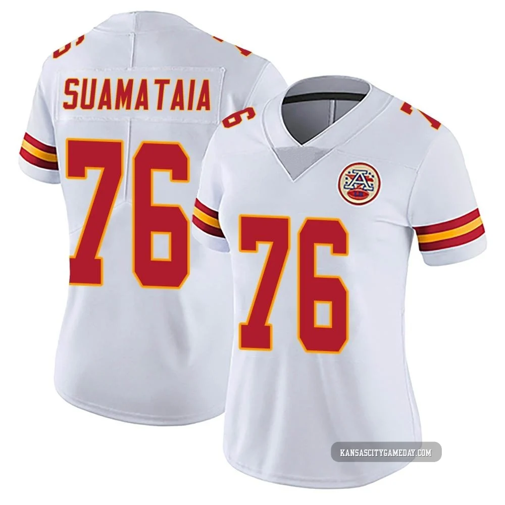 Women's Kingsley Suamataia Kansas City Chiefs ＃76 Limited White Vapor Untouchable Jersey