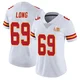 Women's Kyle Long Kansas City Chiefs ＃69 Limited White Vapor Untouchable Super Bowl LIX Jersey