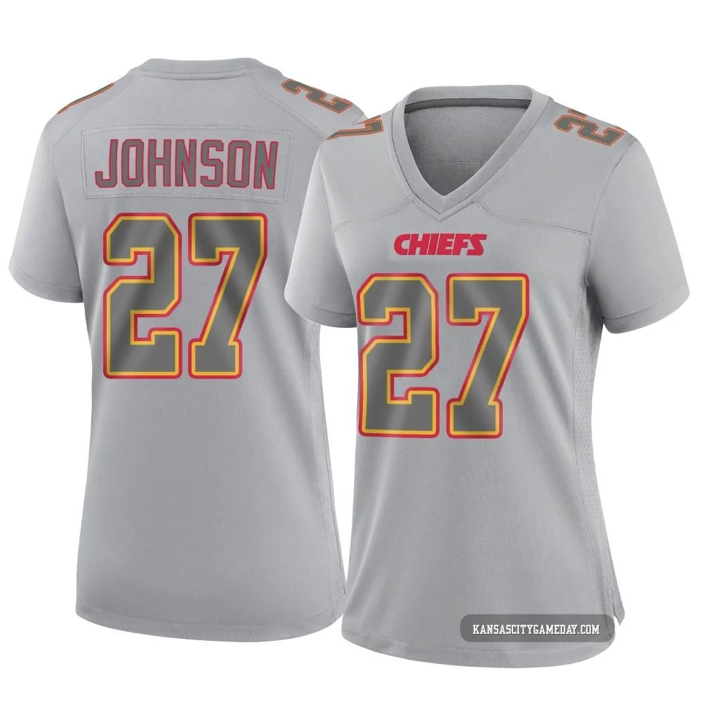 Women's Larry Johnson Kansas City Chiefs ＃27 Game Gray Atmosphere Fashion Jersey