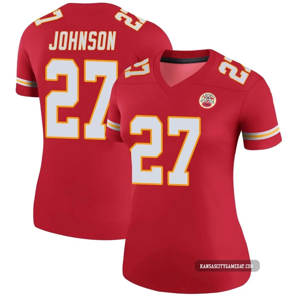 Women's Larry Johnson Kansas City Chiefs ＃27 Legend Red Color Rush Jersey