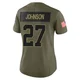 Women's Larry Johnson Kansas City Chiefs ＃27 Limited Olive 2025 Salute to Service Jersey