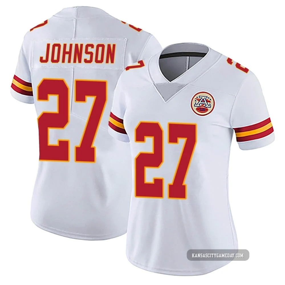 Women's Larry Johnson Kansas City Chiefs ＃27 Limited White Vapor Untouchable Jersey