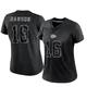 Women's Len Dawson Kansas City Chiefs ＃16 Limited Black Reflective Jersey