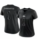 Women's Leon Sandcastle Kansas City Chiefs ＃1 Limited Black Reflective Jersey