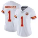 Women's Leon Sandcastle Kansas City Chiefs ＃1 Limited White Vapor Untouchable Jersey