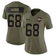 Women's Marcus Harris Kansas City Chiefs ＃68 Limited Olive 2025 Salute to Service Jersey
