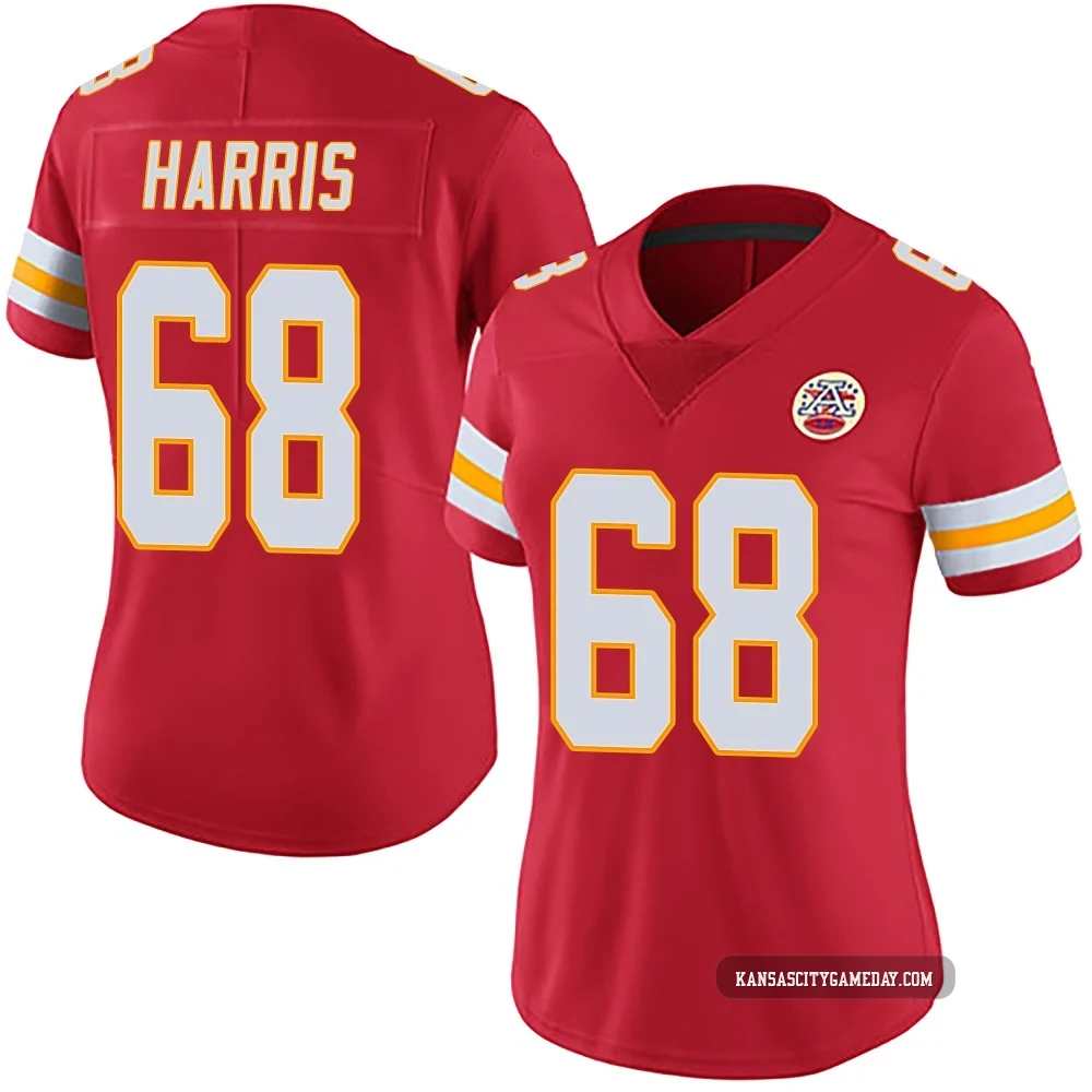 Women's Marcus Harris Kansas City Chiefs ＃68 Limited Red Team Color Vapor Untouchable Jersey