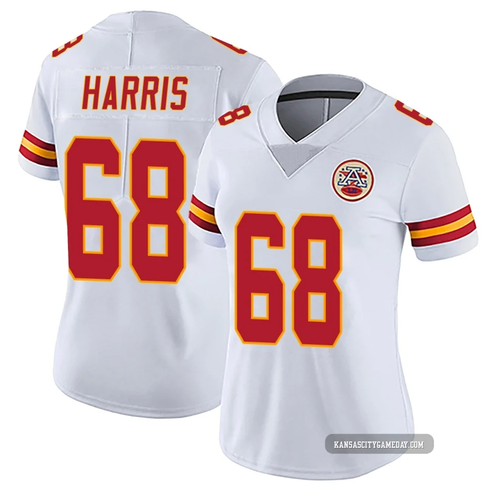 Women's Marcus Harris Kansas City Chiefs ＃68 Limited White Vapor Untouchable Jersey