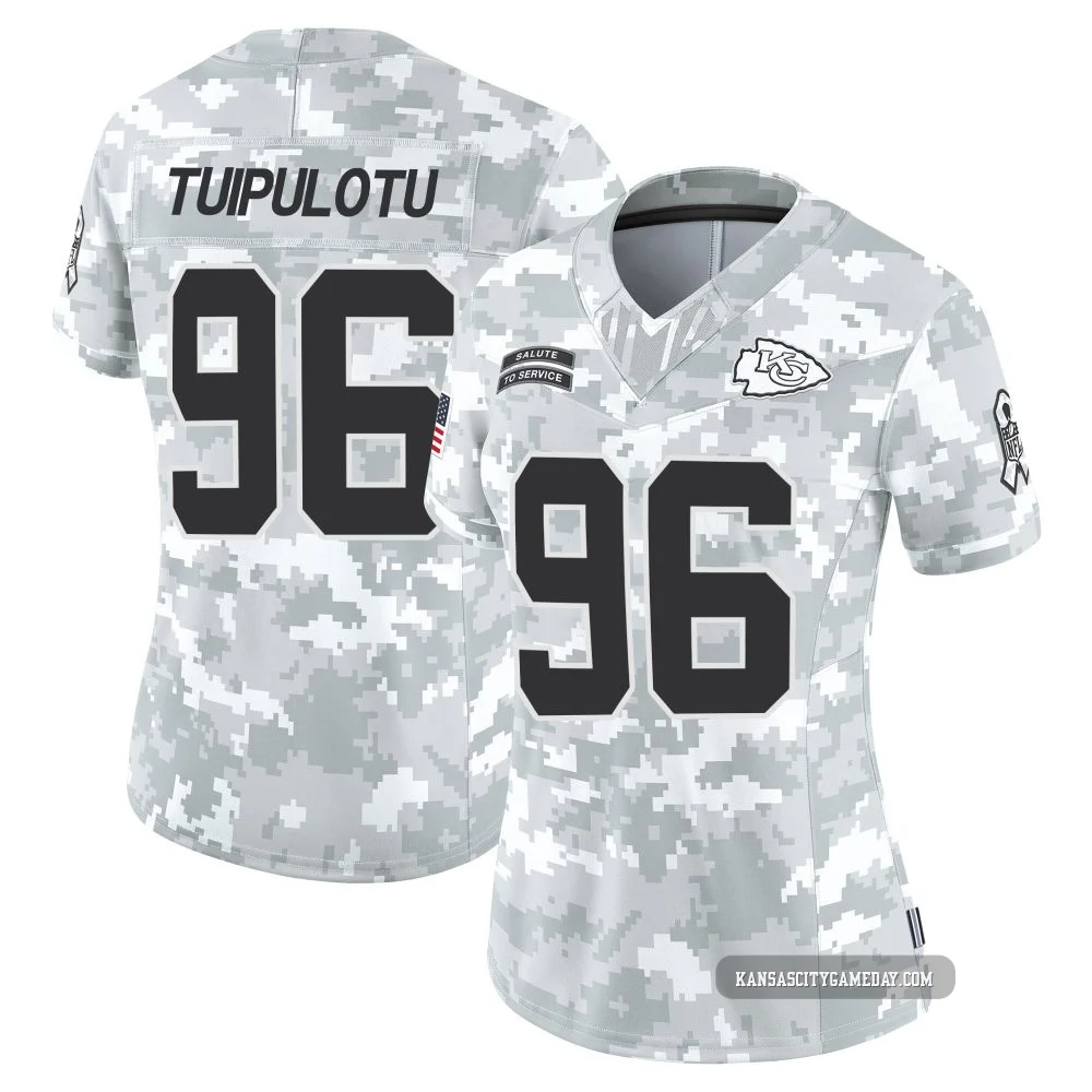 Women's Marlon Tuipulotu Kansas City Chiefs ＃96 Limited Arctic Camo 2024 Salute to Service Jersey