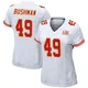 Women's Matt Bushman Kansas City Chiefs ＃49 Game White Super Bowl LIX Jersey