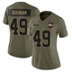 Women's Matt Bushman Kansas City Chiefs ＃49 Limited Olive 2025 Salute to Service Jersey