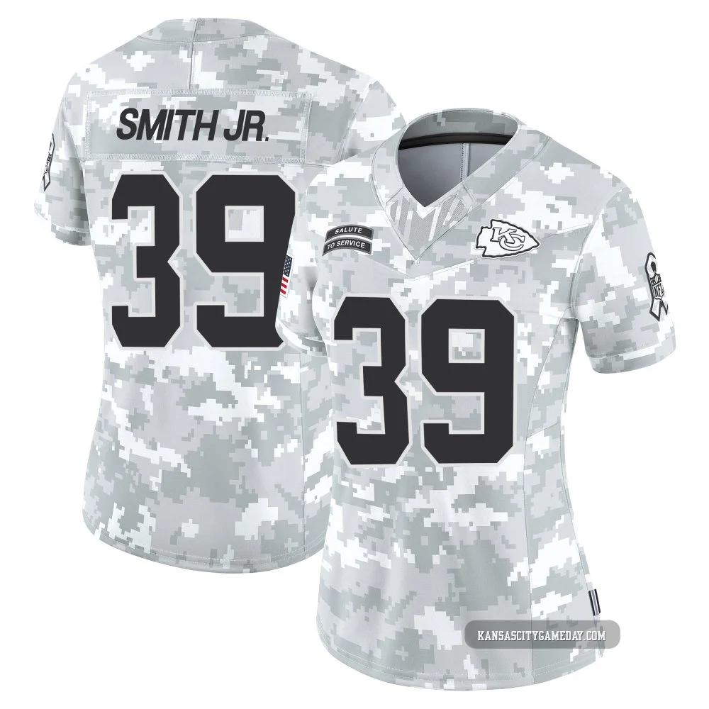Women's Melvin Smith Jr. Kansas City Chiefs ＃39 Limited Arctic Camo 2024 Salute to Service Jersey
