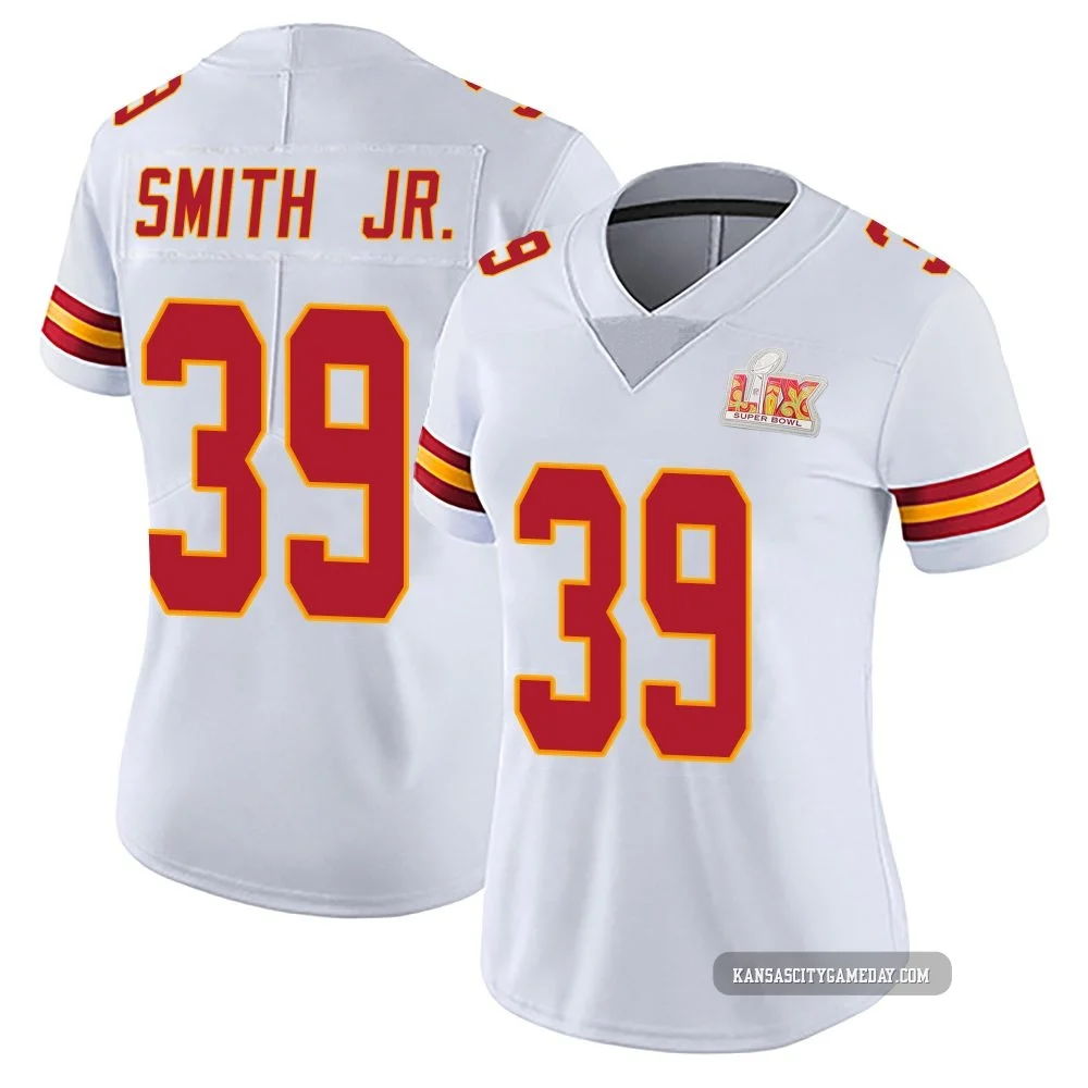 Women's Melvin Smith Jr. Kansas City Chiefs ＃39 Limited White Vapor Untouchable Super Bowl LIX Jersey