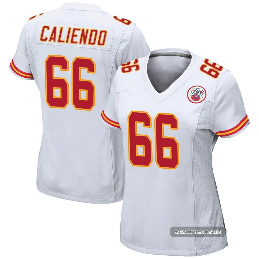 Women's Mike Caliendo Kansas City Chiefs ＃66 Game White Jersey
