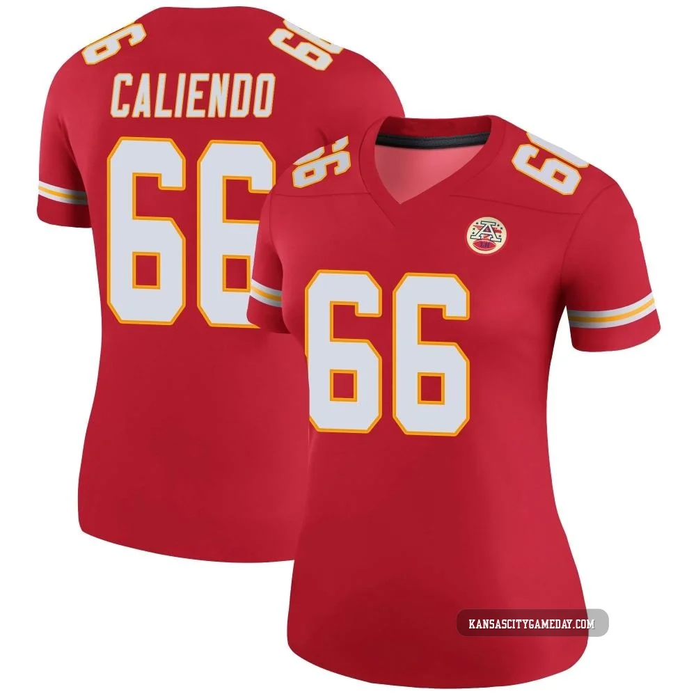 Women's Mike Caliendo Kansas City Chiefs ＃66 Legend Red Color Rush Jersey