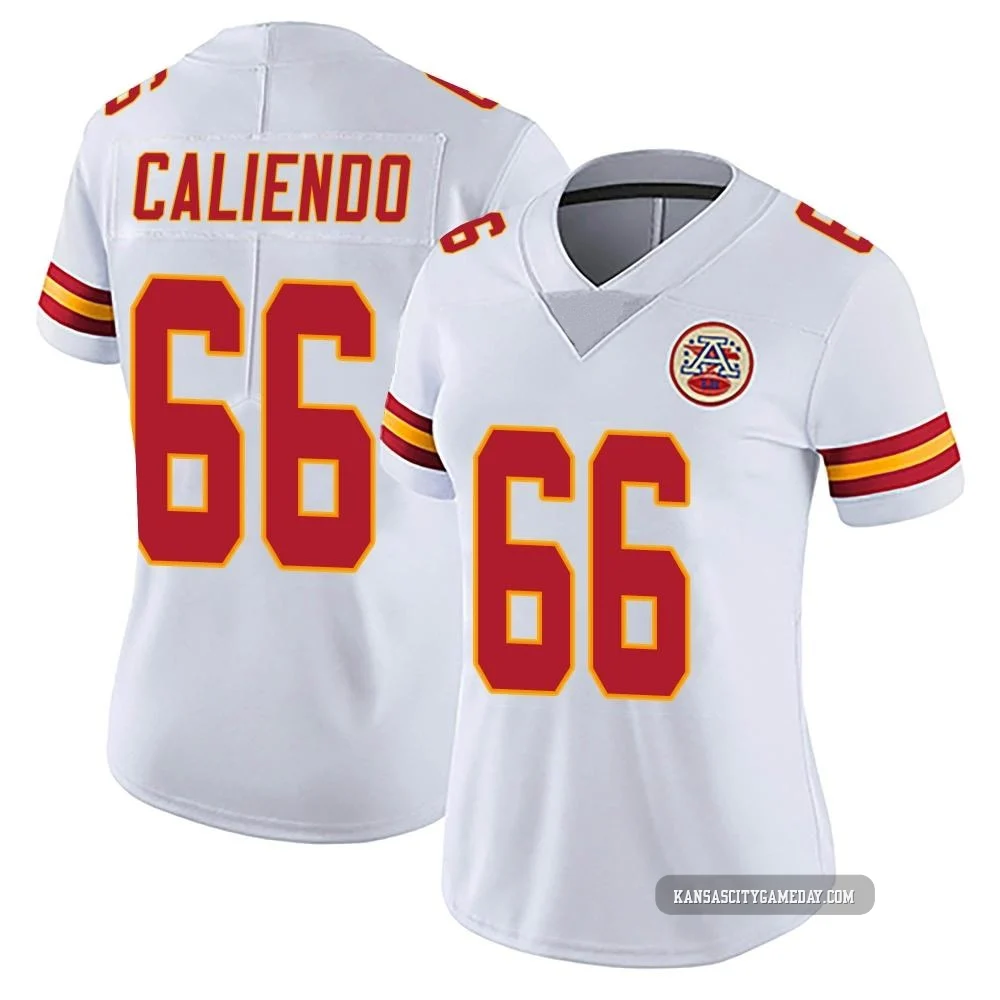 Women's Mike Caliendo Kansas City Chiefs ＃66 Limited White Vapor Untouchable Jersey