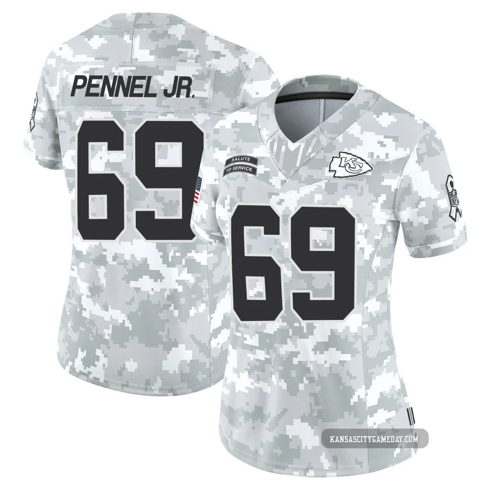 Women's Mike Pennel Jr. Kansas City Chiefs ＃69 Limited Arctic Camo 2024 Salute to Service Jersey
