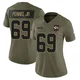 Women's Mike Pennel Jr. Kansas City Chiefs ＃69 Limited Olive 2025 Salute to Service Jersey