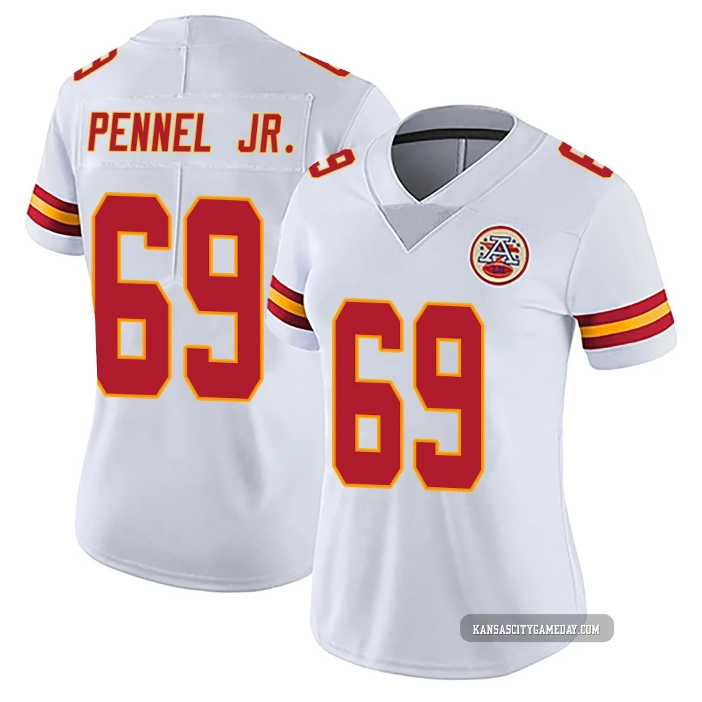 Women's Mike Pennel Jr. Kansas City Chiefs ＃69 Limited White Vapor Untouchable Jersey