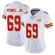 Women's Mike Pennel Jr. Kansas City Chiefs ＃69 Limited White Vapor Untouchable Super Bowl LIX Jersey