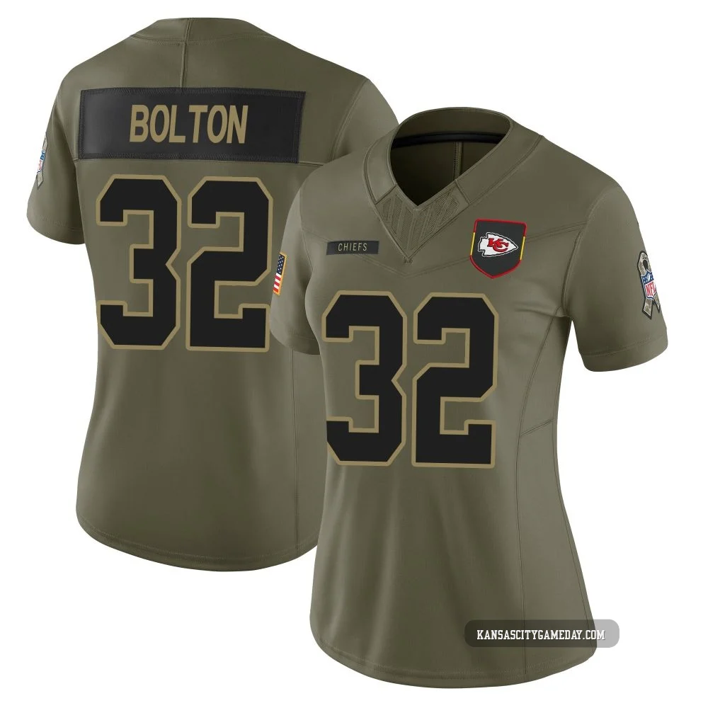 Women's Nick Bolton Kansas City Chiefs ＃32 Limited Olive 2025 Salute to Service Jersey