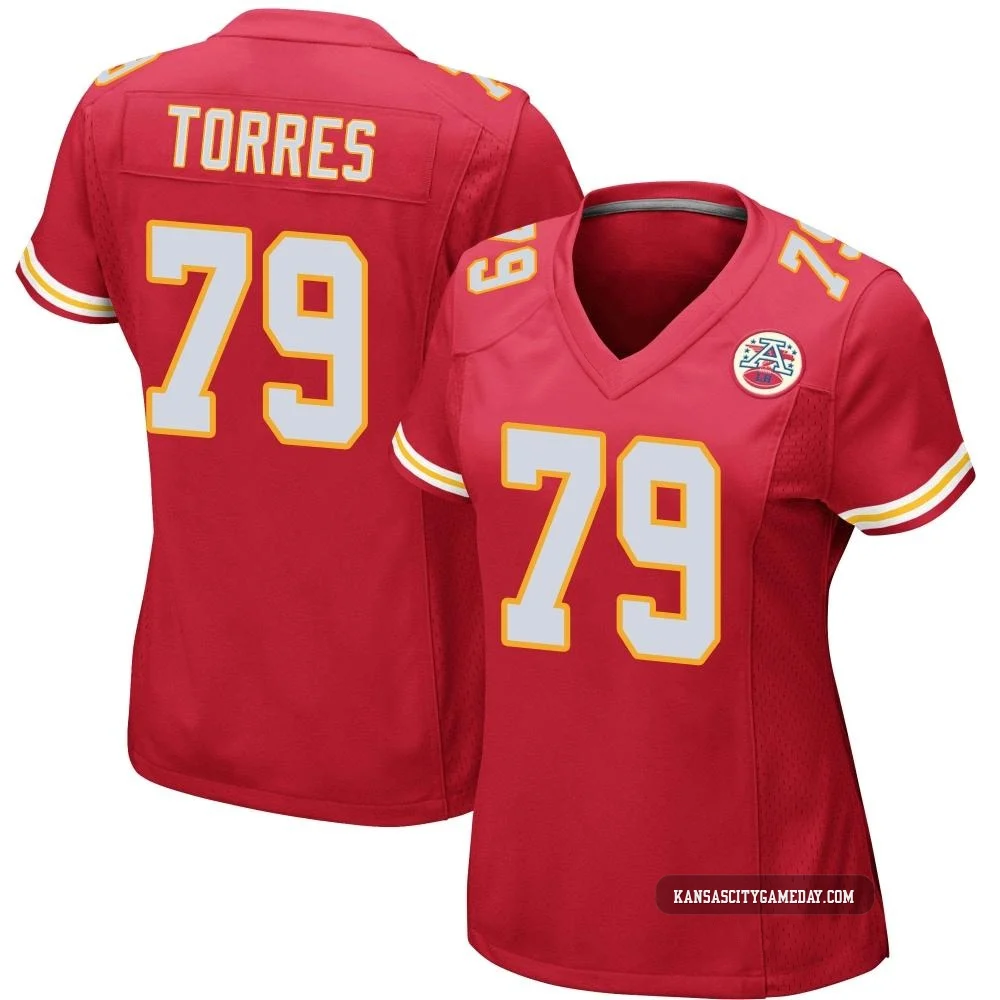 Women's Nick Torres Kansas City Chiefs ＃79 Game Red Team Color Jersey