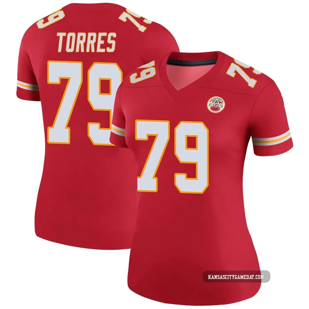 Women's Nick Torres Kansas City Chiefs ＃79 Legend Red Color Rush Jersey