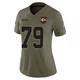 Women's Nick Torres Kansas City Chiefs ＃79 Limited Olive 2025 Salute to Service Jersey