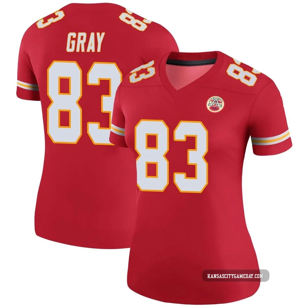 Women's Noah Gray Kansas City Chiefs ＃83 Legend Red Color Rush Jersey