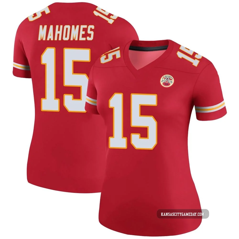 Women's Patrick Mahomes Kansas City Chiefs ＃15 Legend Red Color Rush Jersey
