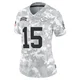 Women's Patrick Mahomes Kansas City Chiefs ＃15 Limited Arctic Camo 2024 Salute to Service Jersey