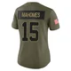 Women's Patrick Mahomes Kansas City Chiefs ＃15 Limited Olive 2025 Salute to Service Jersey