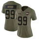 Women's Peter Woods Kansas City Chiefs ＃99 Limited Olive 2025 Salute to Service Jersey