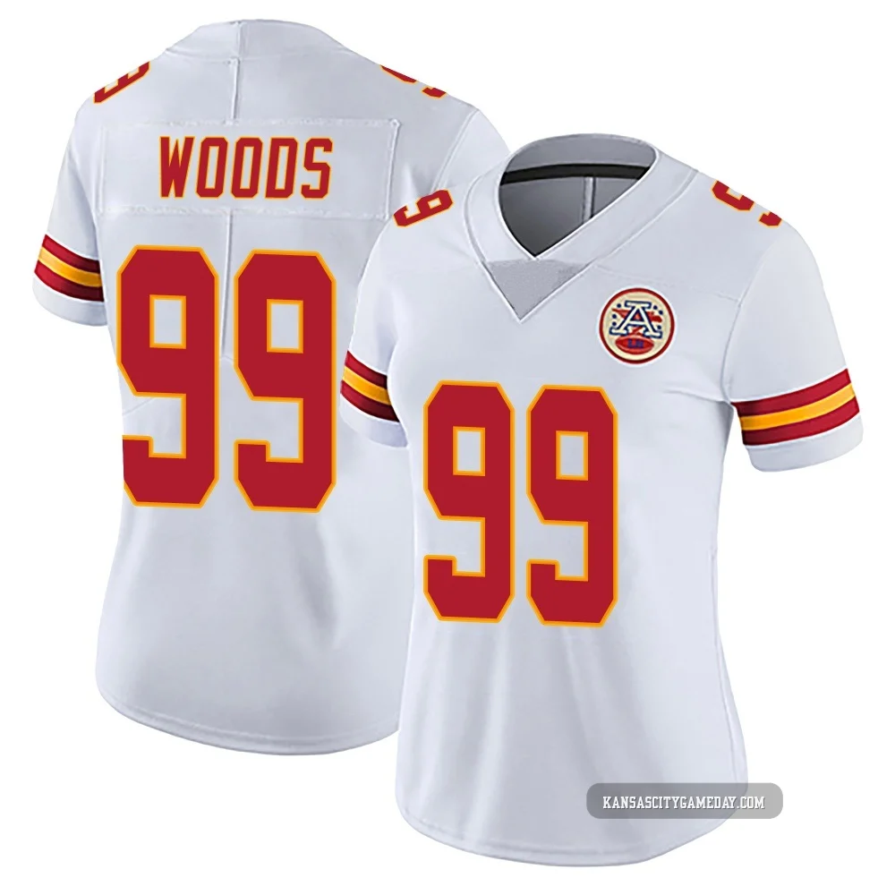 Women's Peter Woods Kansas City Chiefs ＃99 Limited White Vapor Untouchable Jersey