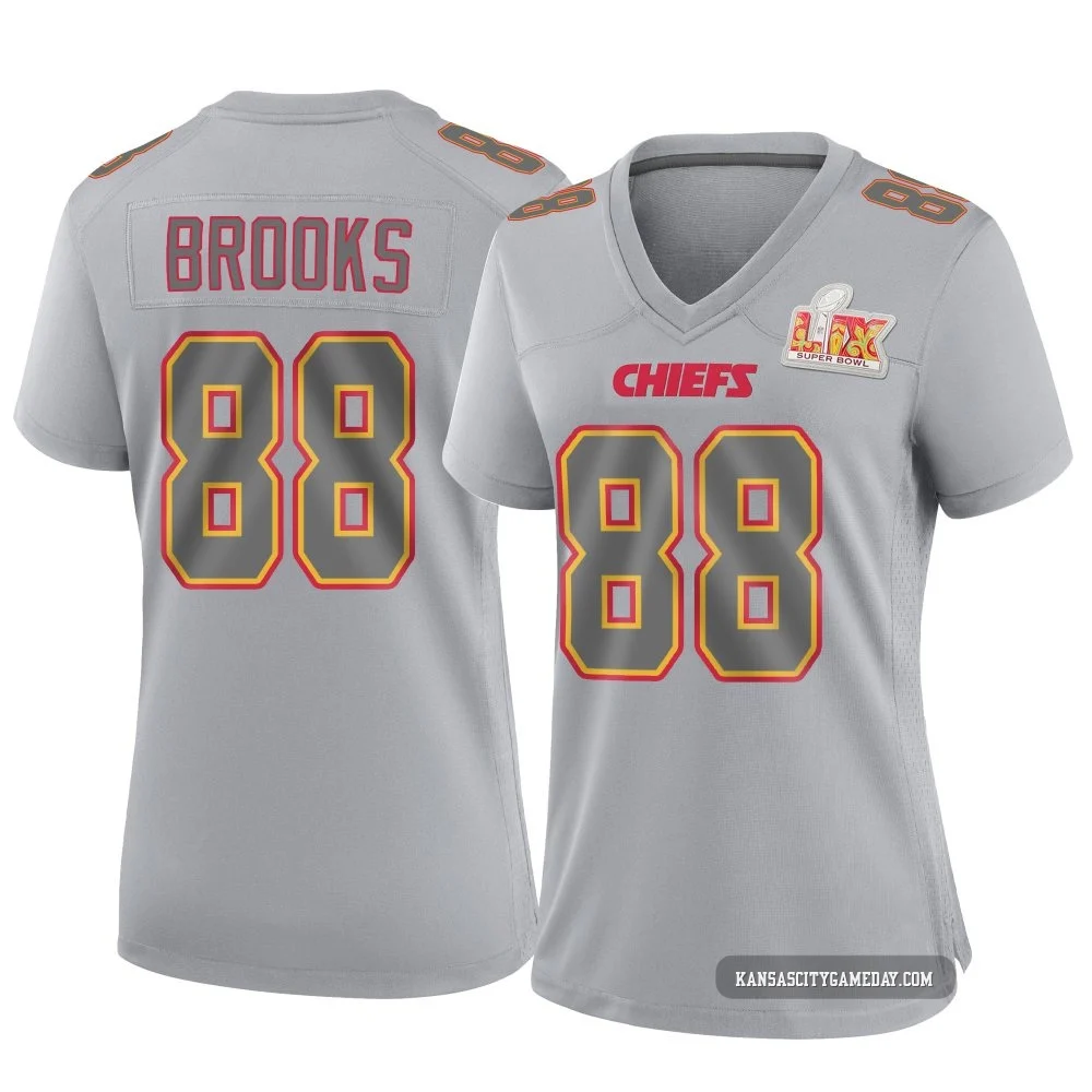 Women's Phillip Brooks Kansas City Chiefs ＃88 Game Gray Atmosphere Fashion Super Bowl LIX Jersey