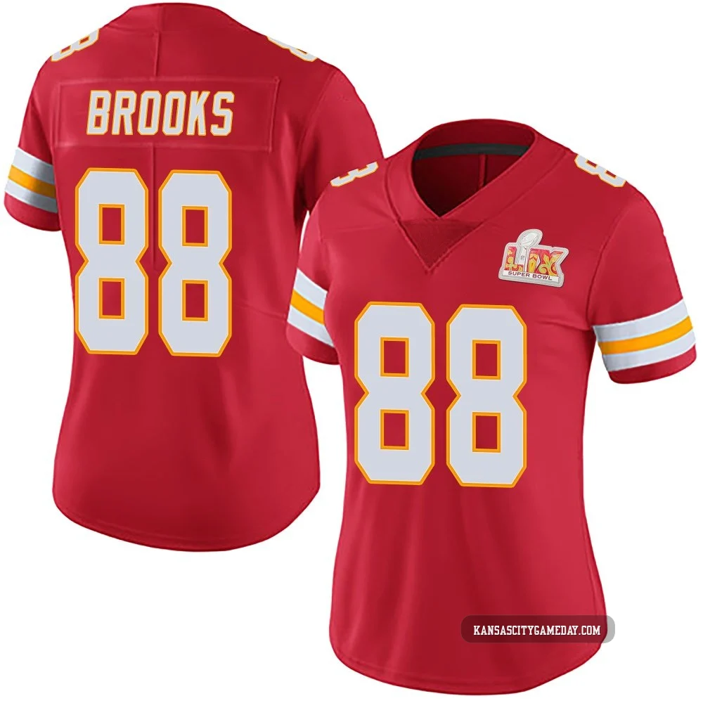 Women's Phillip Brooks Kansas City Chiefs ＃88 Limited Red Team Color Vapor Untouchable Super Bowl LIX Jersey