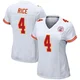 Women's Rashee Rice Kansas City Chiefs ＃4 Game White Jersey
