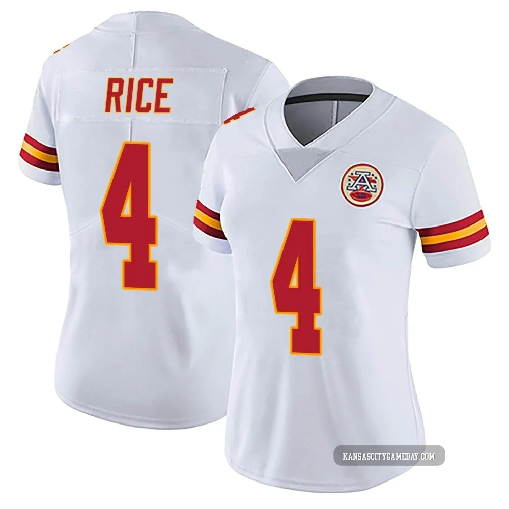Women's Rashee Rice Kansas City Chiefs ＃4 Limited White Vapor Untouchable Jersey